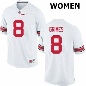 Women's Ohio State Buckeyes #8 Trevon Grimes White Nike NCAA College Football Jersey Colors MCC4744OM